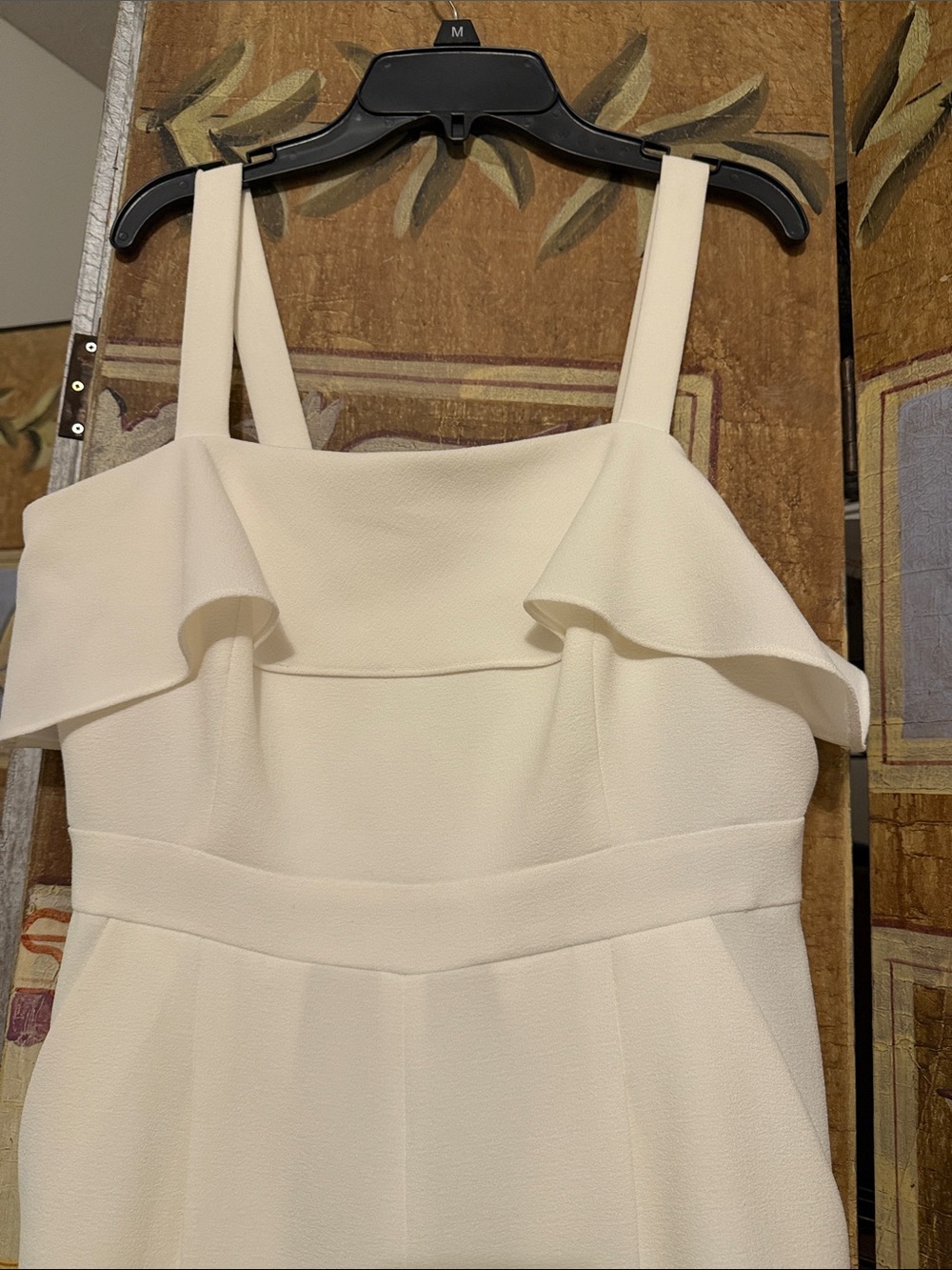 ANTONIO MELANI off white Ruffled Strap Jumpsuit size 4 - Picture 2 of 7